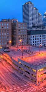 Edificio,Estacionamiento,Austin,Ciudades,Noche,Coches,Aparcamiento,Texas,Carros