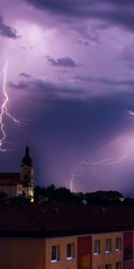 Cities,City,Building,Night,Lightning