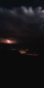 Cities,Clouds,Night City,Mainly Cloudy,Overcast,Lightning