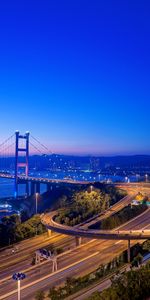 Cities,Coast,Road,Night City,Bridge,Hong Kong S A R,Hong Kong