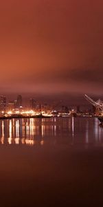 Cities,Cranes,Lights,Reflection,Shine,Light,Port,City