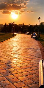 Cities,Evening,Kharkov,Park,Bench,Russia