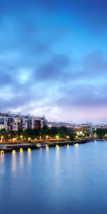 Cities,Evening,Sidewalk,Finland,Helsinki,Street,Restaurant