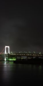 Cities,Fog,Bridge,Backlight,Illumination,Rivers,Night City