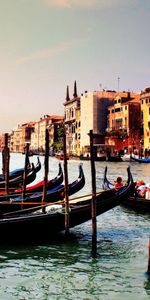 Góndola,Ciudades,Ríos,Italia,Venecia