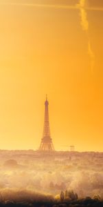 Villes,Aube,Horizon,Tour Eiffel,Paris,France