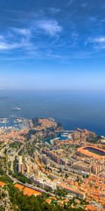 Cities,Horizon,Port,Monte Carlo,Principality Of Monaco,Monaco,Spaciousness,Scope,Sky Slope,Landscape,Sea,Nature