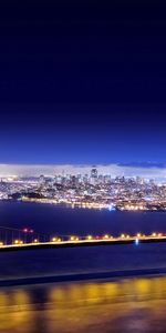 Ciudades,Las Luces,Estado De California,California,San Francisco,Puente,Luces,Ee Uu,Estados Unidos