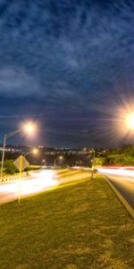 Cities,Lights,Road,Traffic,Movement,Lanterns,Herbs,San Antonio,Texas