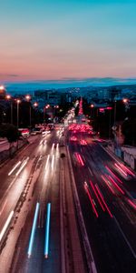 Cities,Lights,Traffic,Movement,Long Exposure,Evening,Avenue,City