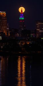 Cities,Night,Building,City,Dark,Moon