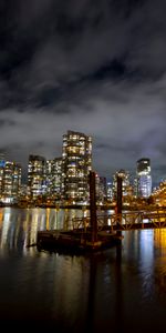 Imeuble,Bâtiment,Lumières,Nuit,Ville,Les Lumières,Villes,Pont