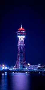 Ciudades,Torre,Atracar,Fukuoka,Muelle,Ciudad Nocturna,Ciudad De Noche,Faro,Japón