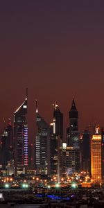 Cities,Night,Skyscrapers,United Arab Emirates,Arab Emirates,Houses,Dubai