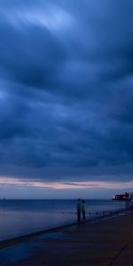 Cities,Night,Twilight,Shore,Bank,Dusk,People