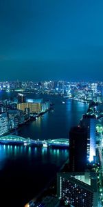 Cities,Rivers,Building,Tokyo,Night