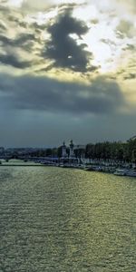 Villes,Soir,Rivières,Tour Eiffel,Paris,France