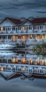 Soir,Hdr,Villes,Rivières,Yacht,Loger,Maison