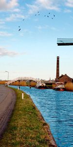 Cities,Rivers,Road,Landscape,Netherlands,Mill