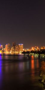 Cities,Rivers,Trees,Building,Night