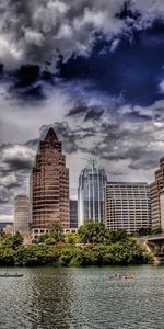 Cities,Rivers,Trees,City,Building,Skyscrapers,Hdr