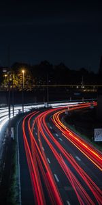 Cities,Road,Turn,Traffic,Movement,Backlight,Illumination,Night