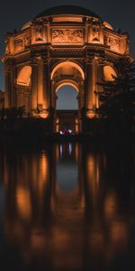 Ciudades,Arco,Palacio De Bellas Artes,San Francisco California,Noche