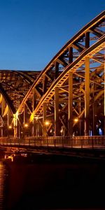 Cities,Shine,Light,Bridge,Night,Germany