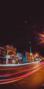 Cities,Shine,Light,Road,Movement,Building,Traffic,Night City