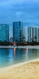 Rascacielos,Ciudades,Cielo,Costa,Océano,Arena,Oceano,Miami,Playa