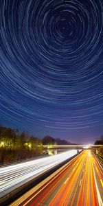 Cities,Starry Sky,Long Term Exposure,Road,Direction