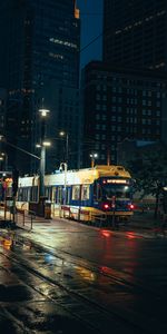 Cities,Subway,Metro,Night City,Rails,Train