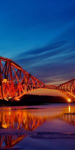 Cities,Sunset,Bridge,Evening,Scotland