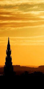 Cities,Sunset,Building,Silhouette,Tower