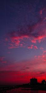 Cities,Sunset,Clouds,Night City,Sky