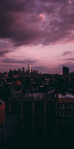 Cities,Sunset,Clouds,United States,Usa,Skyscrapers,New York