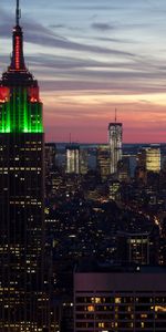 Cities,Sunset,Empire State Building,City,New York