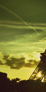 Nuages,Crépuscule,Villes,Coucher De Soleil,Tour Eiffel,Paris