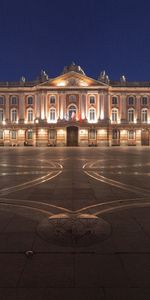 Toulouse,Villes,Ville,Carré,Surface,Nuit,France