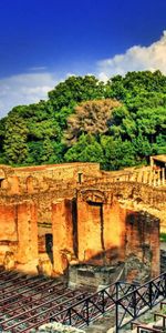 Cities,Trees,Sky,Ladder,Day,Ruin,Stairs,Hdr,Rome,Greece,Ruins