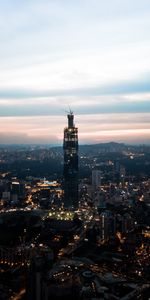 Cities,Twilight,Building,Lights,Night City,Dusk,Tower