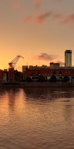 Cities,Water,Sunset,Argentina,Buenos Aires,City