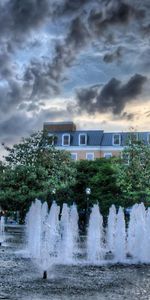 Cities,Water,Trees,Fountain,Building,Hdr