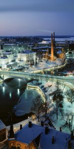 Invierno,Paisaje,Ciudades,Noche