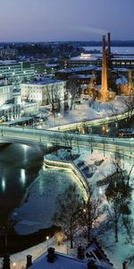 Villes,Ville,Moscou,Nuit,Hiver