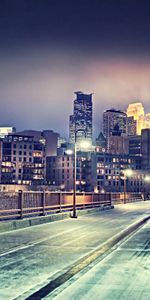 Soir,Minneapolis,Villes,Briller,Lumière,Hdr,Etats Unis,Pont,Hiver,États Unis,Usa