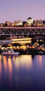 Cities,Yachts,Pier,Bridge,City,Vancouver,Canada