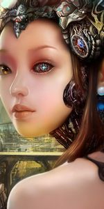 City,Cyborg,Girl,Robot,Fantasy