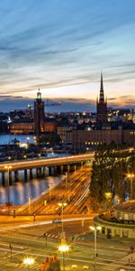 City Lights,Evening,Stockholm,Sweden,Cities