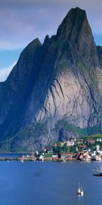 Cielo,Montañas,Ciudad,Las Rocas,Costa,Puerto,Naturaleza,Casas,Nubes,Rocas